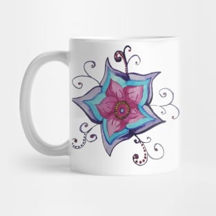 Watercolor Whimsy Flower Graphic Design Mug